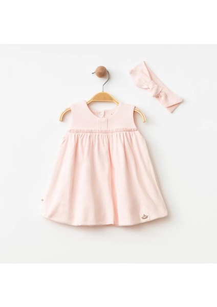 Organik Kız Bebek Bambu Bandanalı Elbise - Pembe