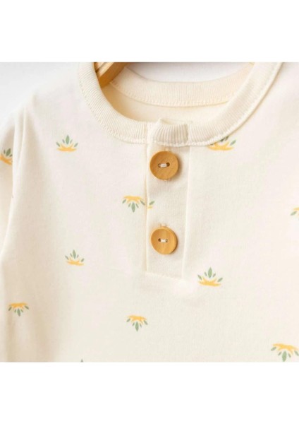 Organik Unisex Bebek Tulum - Desenli