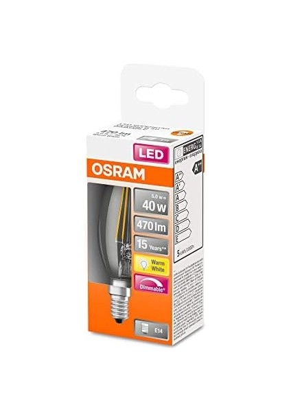4052899961814 LED Ampul, Cam, Sarı, 11.8x3.5x3.5 cm
