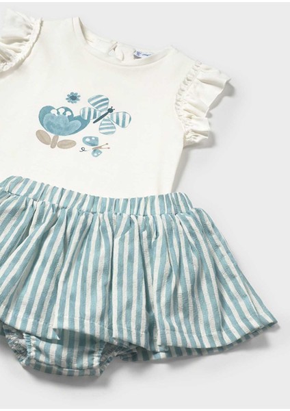 Yazlık Kız Bebek Baskılı Etekli Takım - Yeşil modelleri