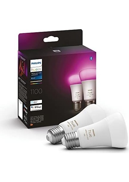 Huewca 9-75W Renkli Akıllı Ampul 2'li Ekopaket E27 Bluetooth Özellikli