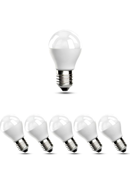 LED LED Ampül 5W/40W, E27 Normal Duy (Günışığı | 3000K, 6 Adet), AL-HL-7002