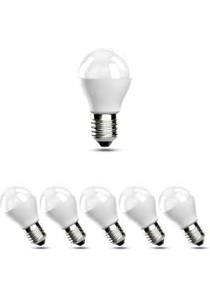 LED LED Ampül 5W/40W, E27 Normal Duy (Günışığı | 3000K, 6 Adet), AL-HL-7002