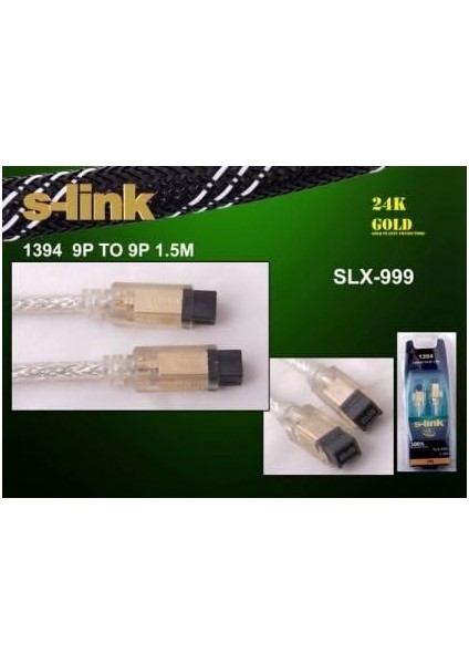 SLX-999 1394 9pin To 9pin 1.5m Gold Kablosu