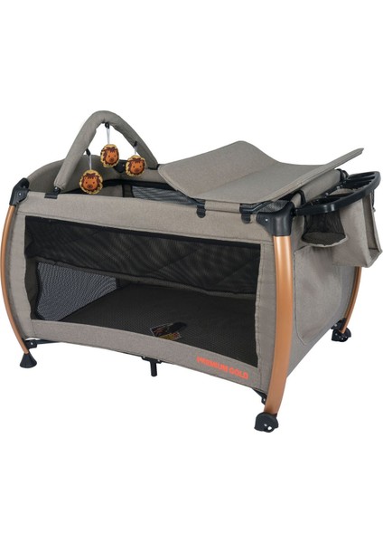 Maccon Goldie Alüminyum Kasa Park Yatak Sallanır Cibinlikli Oyun Parkı Beşik 70X110 cm
