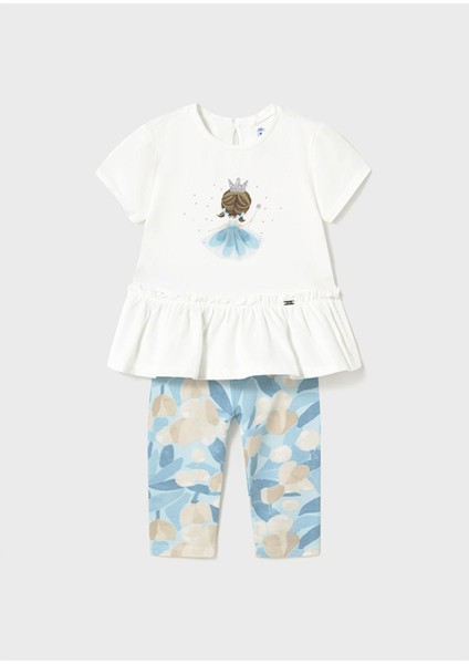 Yazlık Kız Bebek Tayt Takım - Mavi