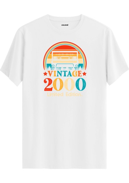 Vintage T-Shirt Beyaz - Mixtape 2000 Doğum Günü Hediyesi