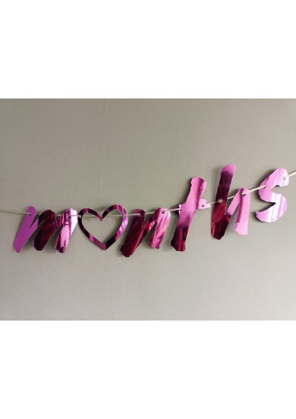 6 Months Pembe Renk Banner Ipli Duvar Süsü Yarım Yaş Altı Ay Parti Süsü fiyatları