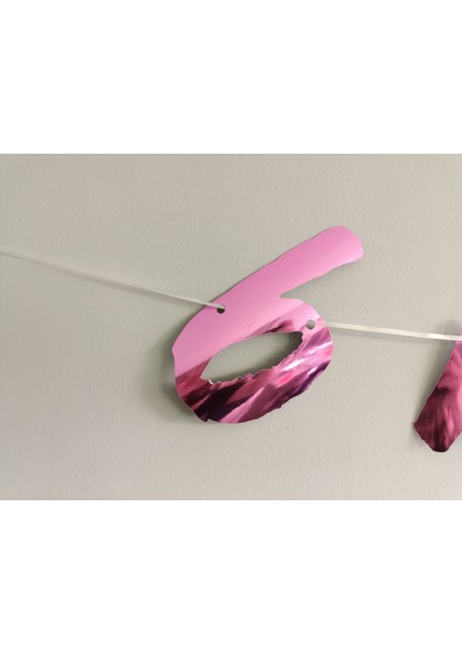 6 Months Pembe Renk Banner Ipli Duvar Süsü Yarım Yaş Altı Ay Parti Süsü indirimleri