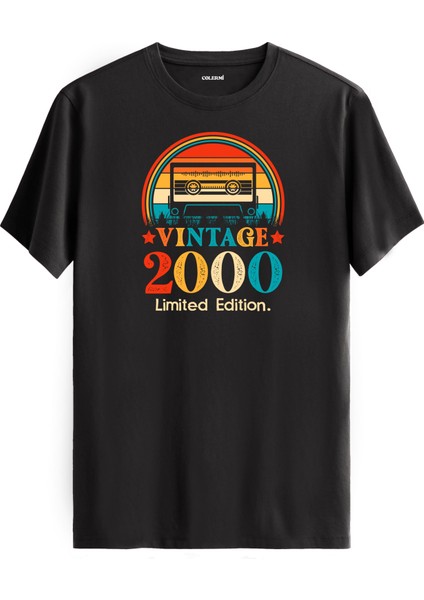 Vintage T-Shirt Antrasit - Mixtape 2000 Doğum Günü Hediyesi