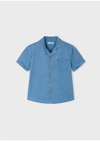Yazlık Erkek Çocuk Denim Gömlek - Mavi