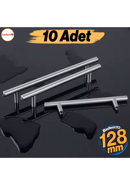 Pürüzsüz 128 mm Inox Metal 10 Adet Dolap Dolabı Mobilya Mutfak Çekmece Kapak Kulbu Kulpu Kulpları