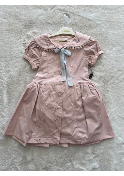 Düğmeli Fiyonklu Elbise