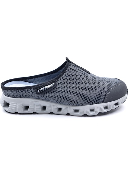K1275 Memory Foam Burnu Kapalı Gri Erkek Sabo Terlik