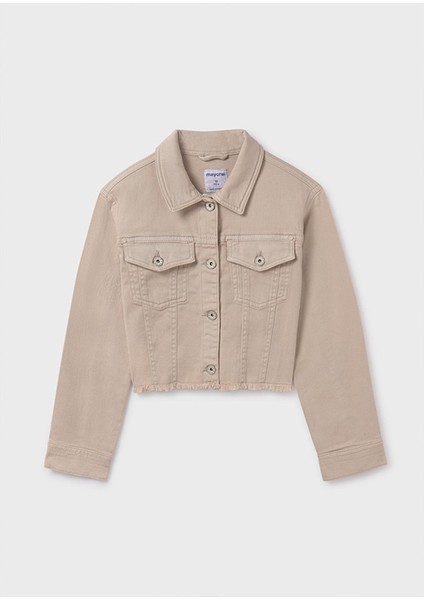 Yazlık Kız Çocuk Gabardin Ceket - Bej