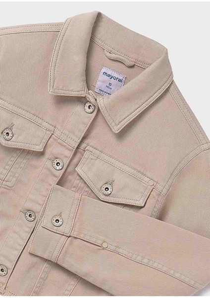 Yazlık Kız Çocuk Gabardin Ceket - Bej
