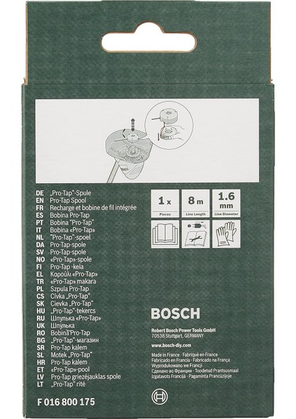 Bosch Combitrim Çim Biçme Makinası Yedek Misinası 8 Metre 1,6 mm F 016 800 175