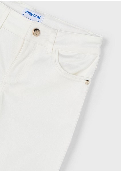 Yazlık - Mevsimlik Kız Çocuk Saten Pantolon - Ekru fiyatları