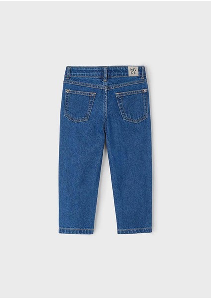 Yazlık - Mevsimlik Kız Çocuk Denim Pantolon - Koyu Mavi