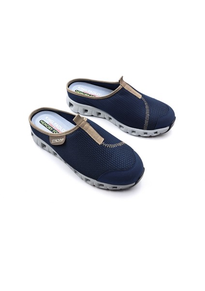 K1275 Memory Foam Burnu Kapalı Lacivert Erkek Sabo Terlik modelleri