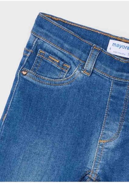 Yazlık - Mevsimlik Kız Çocuk Basic Denim Pantolon - Mavi modelleri