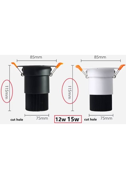Cob LED Gün Işığı Gömme Spot Aydınlatma