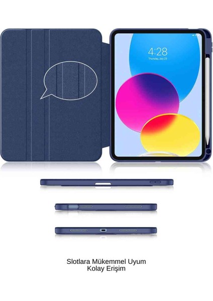 Apple iPad Air 13 2025 M3 Çip Uyumlu 360° Dönebilen Yatay Dikey Standlı Fuchsia Pino Tablet Kılıfı