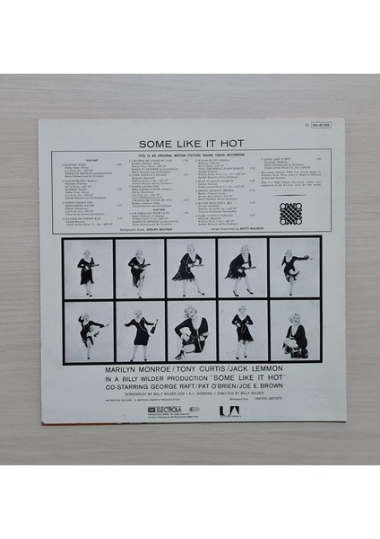 Some Like It Hot (Bazıları Sıcak Sever) - Marilyn Monroe - Soundtrack - 1974 - Dönem Baskı Plak - Longplay - Lp