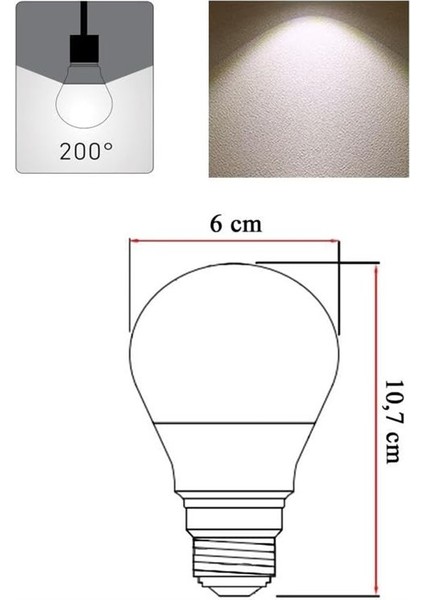 10.5 Watt 4000 K LED Ampul 10 Adet