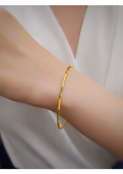 22 Ayar 10GR Kalemli Ajda Işçiliksiz Bilezik