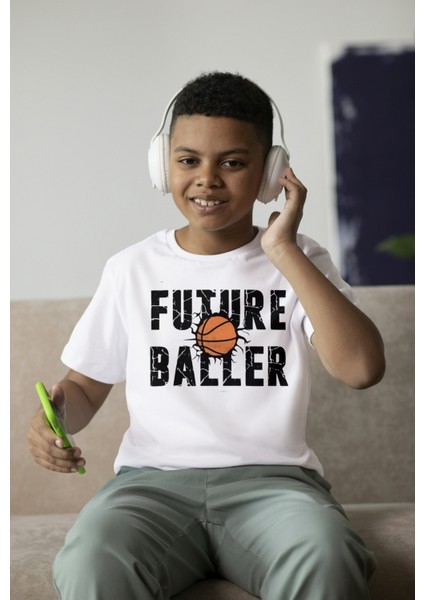 Basketbol Temalı Çocuk Tişört Geleceğin Basketbolcusu Tshirt