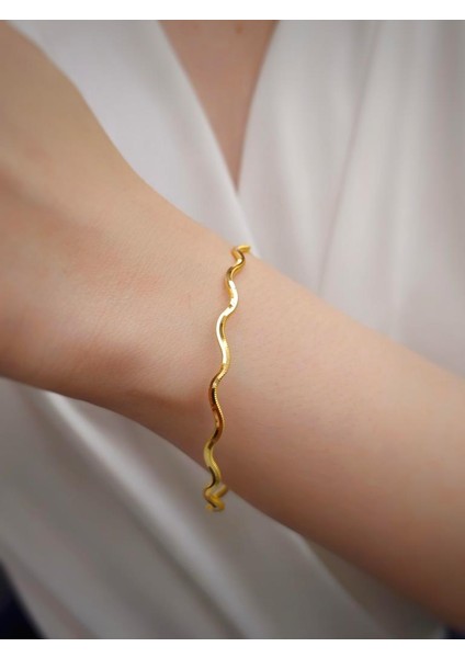 22 Ayar 10GR Zikzak Ajda Işçiliksiz Bilezik