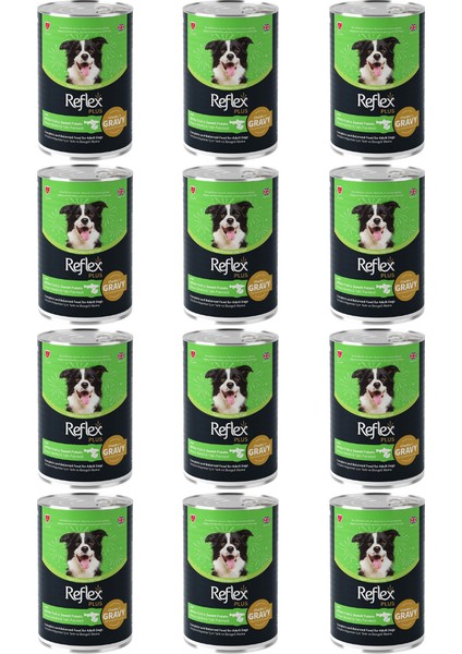Plus Sos Içinde Parça Etli Beyaz Balıklı ve Tatlı Patatesli Yetişkin Köpek Konservesi 400GR 12 Adet