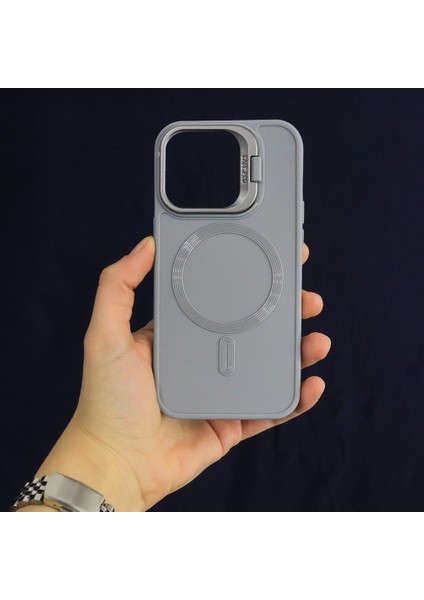 Iphone 13/14 Uyumlu Standlı Magsafe Esnek Lüks Silikon Kılıf