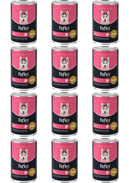 Plus Parça Kuzu Etli Ezme Yavru Köpek Konservesi 395GR - 12 Adet