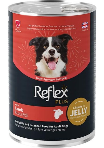 Plus Jöle Içinde Kuzu Etli Yetişkin Konserve Köpek Maması 400GR - 24 Adet