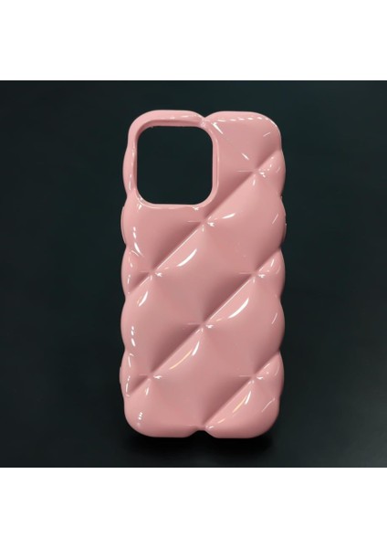 iPhone 12 Pro Max Uyumlu Puff Sliced Lüks Baklava Desen Görünümlü Silikon Kılıf