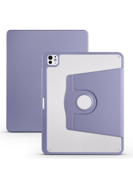 iPad Pro 13 2024 Kılıf Termik Kalem Bölmeli Dönebilen Standlı Kılıf