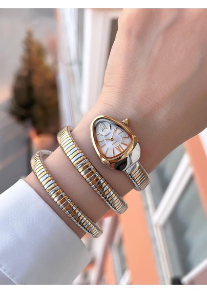 Yılan Dolamalı Çelik Kordon 2 Yıl Garantili 3 Atm Suya Dayanıklı Kadın Kol Saati C.03442.2 fiyatları