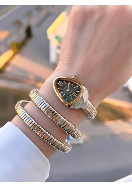 Yılan Dolamalı Çelik Kordon 2 Yıl Garantili 3 Atm Suya Dayanıklı Kadın Kol Saati C.03442.1 fiyatları