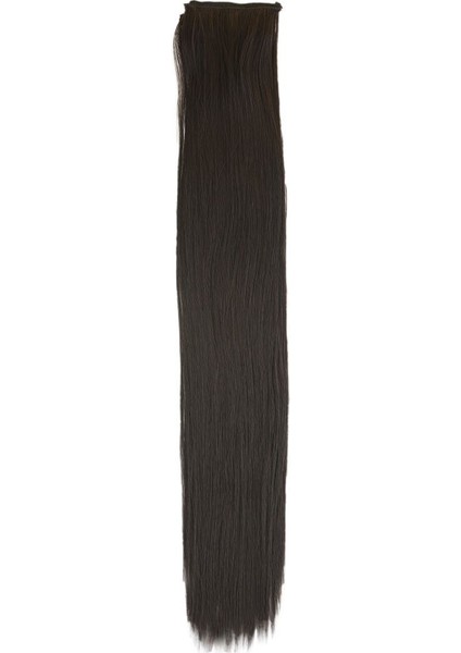 Kanekalon Fiber Sentetik Düz 8 Parça Saç Çıt Çıt / Kahverengi / (LISINYA175) - 462338-1453
