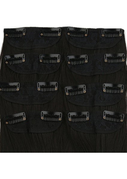 Kanekalon Fiber Sentetik Düz 8 Parça Saç Çıt Çıt / Kahverengi / (LISINYA175) - 462338-1453 indirimleri