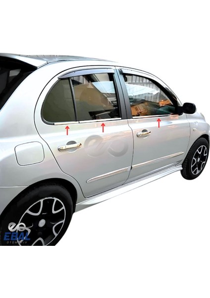 Nissan Micra Krom Cam Çıtası 6 Prç. 2003-2010 Paslanmaz Çelik modelleri