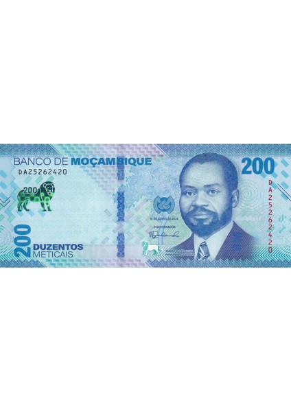 Mozambik 2024 Yılı 200 Meticais Yabancı Kağıt Para Çil (Unc) Koleksiyon Para