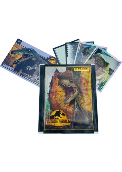Jurassic World Dominion Panini 10 Paket Sticker Seti