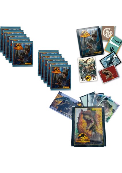 Jurassic World Dominion Panini 10 Paket Sticker Seti