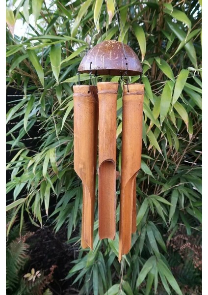 Coconut Tasarımlı Doğal Bambu Rüzgar Çanı El Yapımı, Doğal Hindistan Cevizi ve Ahşap Malzemeden Bahçe & Balkon Için Dekoratif ve Huzur Verici Sesli Aksesuar fiyatları