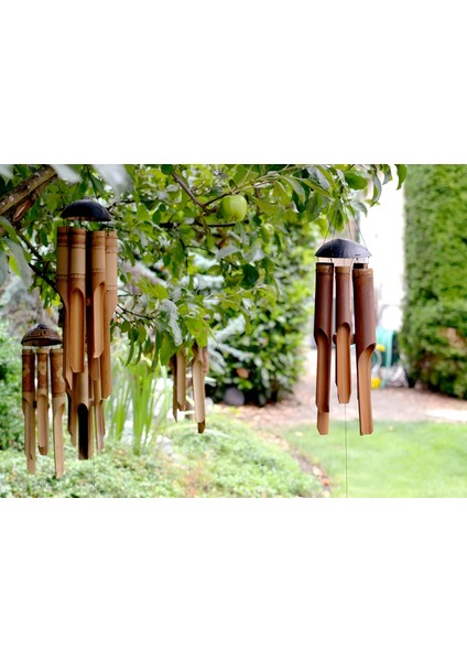 Coconut Tasarımlı Doğal Bambu Rüzgar Çanı El Yapımı, Doğal Hindistan Cevizi ve Ahşap Malzemeden Bahçe & Balkon Için Dekoratif ve Huzur Verici Sesli Aksesuar modelleri