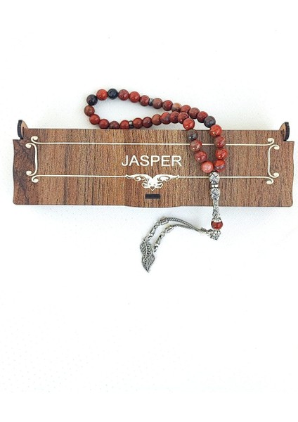 Özel Ahşap Kutulu Jasper Taşı Tesbih - Püsküllü Kiremit Doğal Taş fiyatları