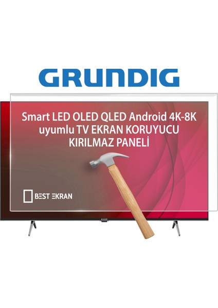 Grundig 50" Inç 127 Ekran Smart LED OLED QLED Android 4K-8K Televizyon Tv Ekran Koruyucu